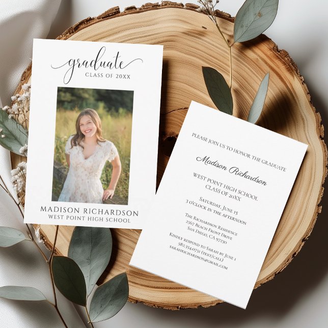 Elegant Graduation Photo Open House Invitation Einladung (Von Creator hochgeladen)