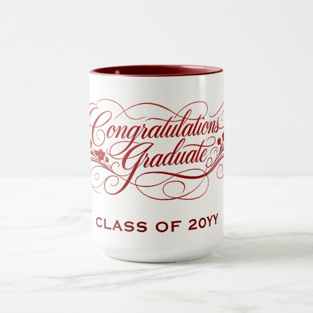Elegant Graduation Script Design with Custom Year Tasse (Zentrum)