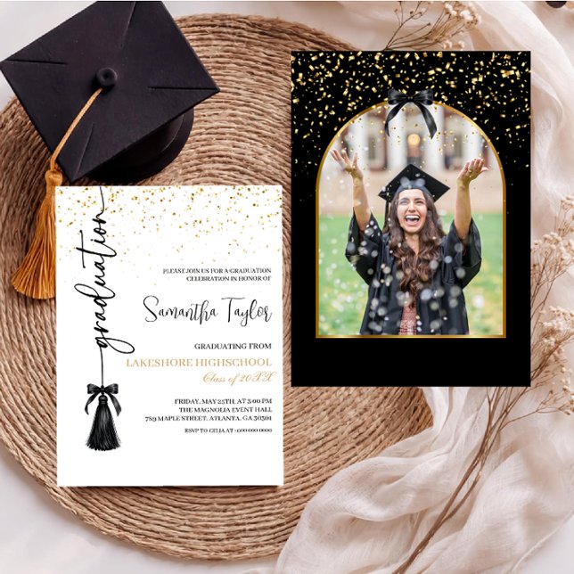 Elegant Graduation with Photo Invitation (Créateur téléchargé)