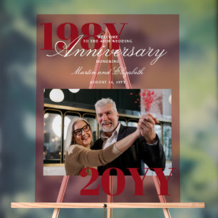 Élégant grand nombre 40e anniversaire de Mariage P