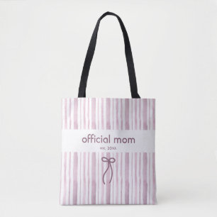 Elegant Grandmillennial Dusty Rose Retro Streifen Tasche