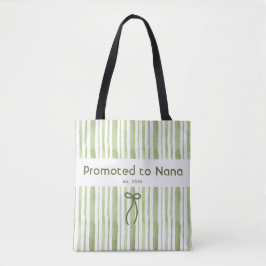 Elegant Grandmillennial Salbeigrün Retro-Streifen  Tasche
