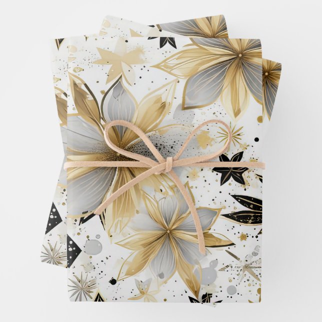 Elegant Graphic Starburst Motif Geschenkpapier Set (Beispiel)