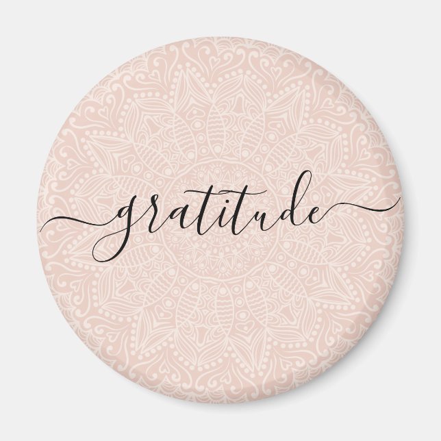 Élégant Gratitude script rose pâle Magnet (Devant)