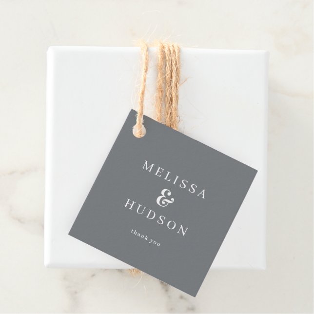Elegant Grau Minimalistischer Dank Geschenkanhänger (Beispiel)