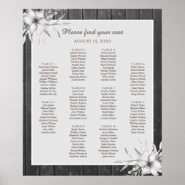 Elegant grau rustikal. Hochzeitskartentabelle Poster