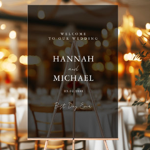 Elegant, grau-transparent, minimalistisch, Hochzei Acrylschild