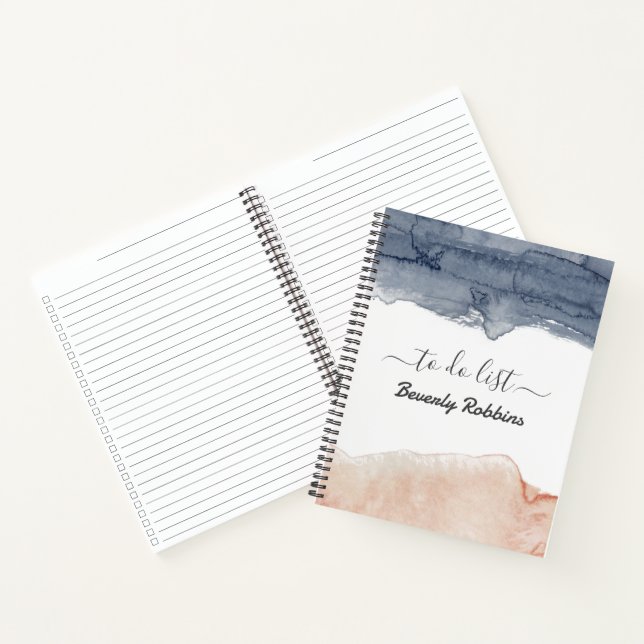 Elegant, grau und rosa Personalisiert zu führen Notizbuch (Innenseite)