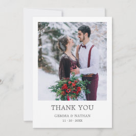 Elegant Graue Typo 1 Foto Hochzeit Dankeschön Kart Dankeskarte