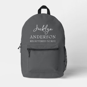 Elegant Gray Custom Nurse Bedruckter Rucksack