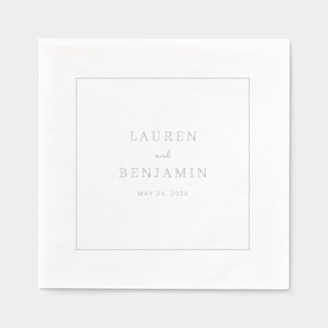 Elegant Gray Minimalist Servietten Mit Folie (Vorderseite)
