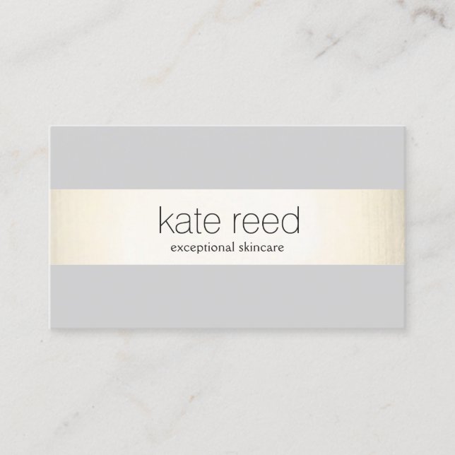 Elegant Gray Modern Gold gestreift Visitenkarte (Vorderseite)