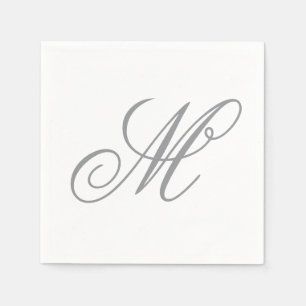 Elegant Gray Monogram Serviette