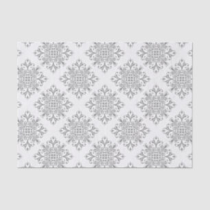 Elegant Gray on White Damask Seidenpapier