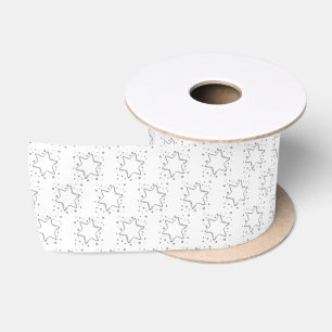 Elegant Gray Stary White Christmas Satin Ribbon Satinband