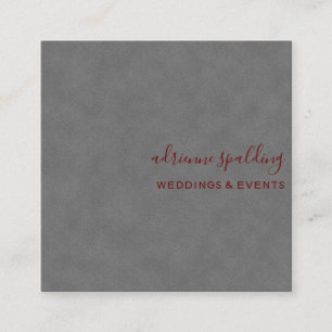 Elegant Gray Süede Leather Texture Beruflich Quadratische Visitenkarte