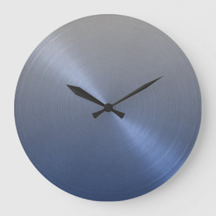 Elegant Gray to Blue Ombre Gradient Große Wanduhr
