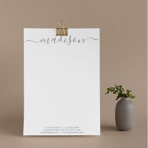Elegant Gray Typografy Name Script Mail Briefbogen