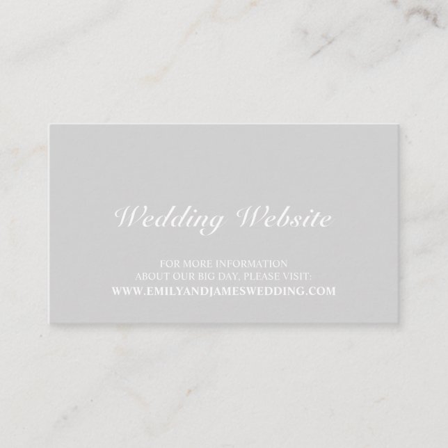Elegant Gray Wedding Website Begleitkarte (Vorderseite)