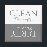 Elegant Gray | weiß | Geschirrspüler Magnet<br><div class="desc">Ein perfekter Geschirrspüler sauber/schmutzig Magnet, der allen helfen wird, die sich fragen, ob die Geschirr sauber oder schmutzig sind! Dieser Magnet ist ideal für viele Haushalte, er ist leicht editierbar und kommt mit dem Template 'Clean, bitte leere... und Dirty, verwende nicht ... ' in stylish grau und weiß mit Drehbuch...</div>