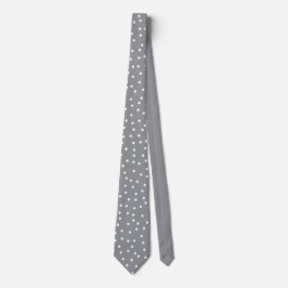Elegant Gray White Dots Pattern Groom Gift   Krawatte