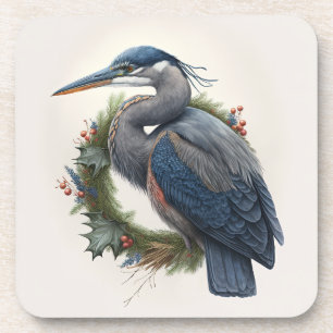 Elegant Great Blue Heron Holidays/Christmas Bevera Getränkeuntersetzer