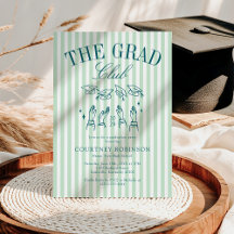 Elegant Green and Blue Grad Club Graduation