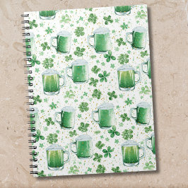 Elegant Green Beer Mugs and Shamrocks White Notizblock