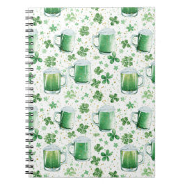 Elegant Green Beer Mugs and Shamrocks White Notizblock