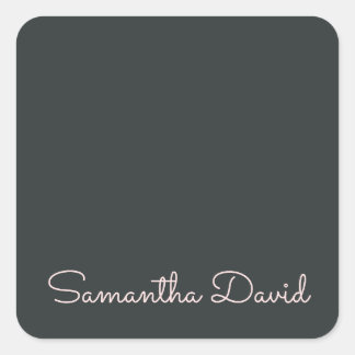 Elegant Green Beige personalisiert Quadratischer Aufkleber