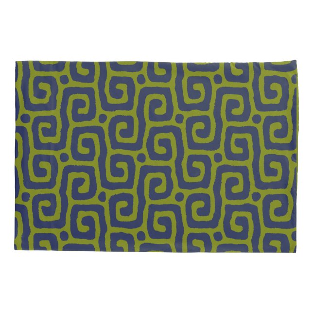 Elegant Green &blue Abstract pattern Kissenbezug (Rückseite)