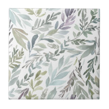 Elegant Green Blue Botanical Watercolor