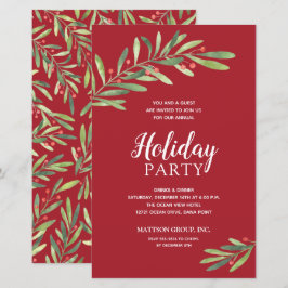 Elegant Green Budget Roter Urlaub Einladungen