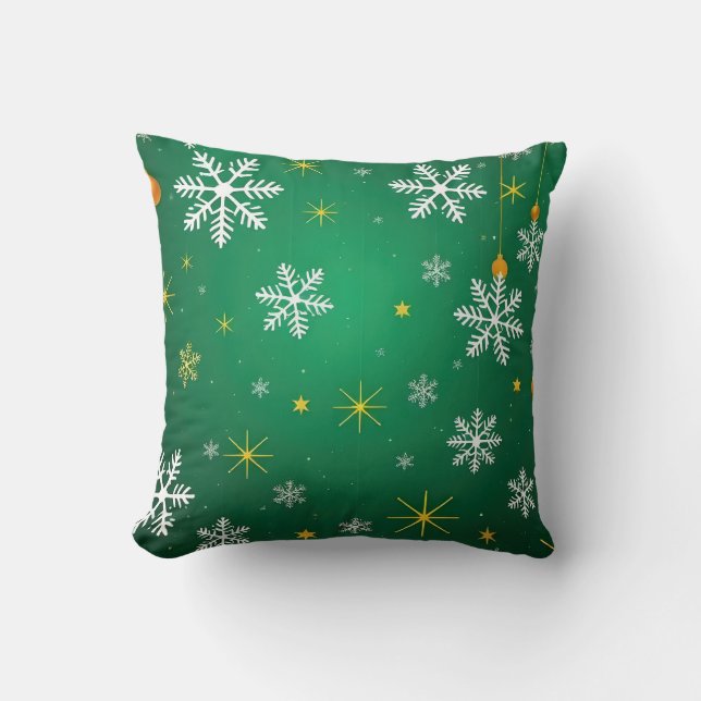 Elegant Green Christmas Sparkle Kissen (Vorderseite)