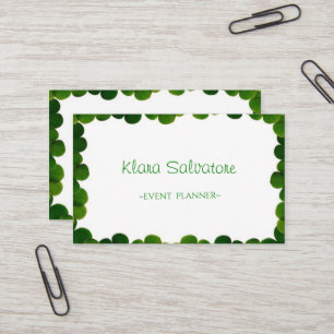 Elegant Green Clover Frame St.Patrick Visitenkarte