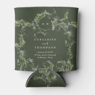 Elegant Green Eucalyptus Monogram Wedding Gift Dosenkühler