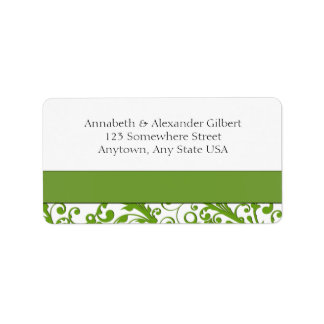 Elegant Green Floral Adressaufkleber