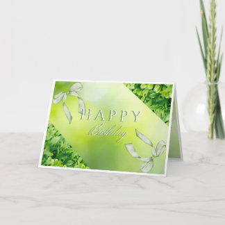 Elégant Green Floral Bonne carte d'anniversaire
