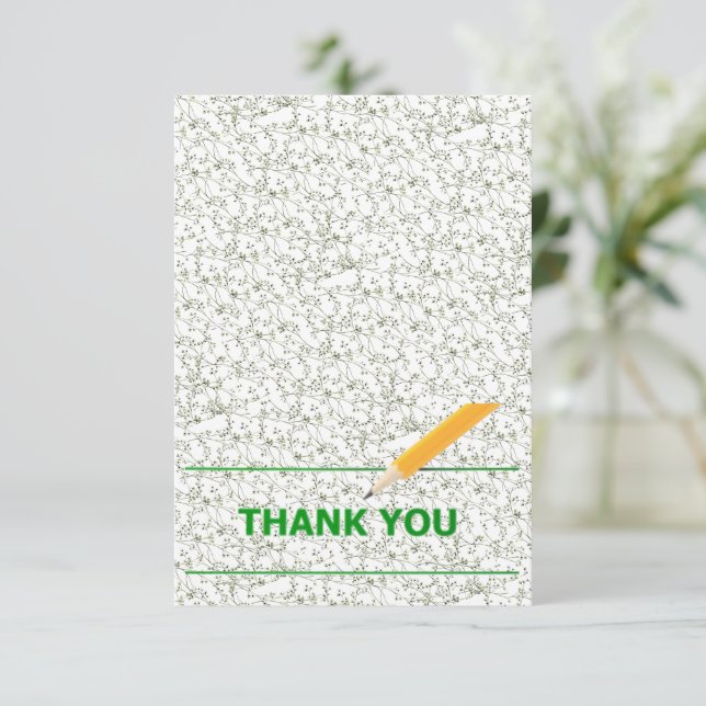 Elegant Green Floral RSVP Karte (Stehend Vorderseite)