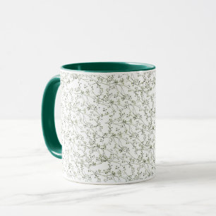Elegant Green Floral Tasse