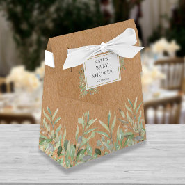 Elegant Green Foliage Rustic Kraft Baby Shower Geschenkschachtel