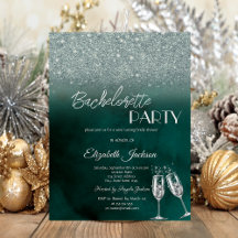 Elegant Green Glitzer Bokeh Green Bachelorette