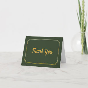 Elegant Green Gold Minimalistisch Blank Vielen D Dankeskarte