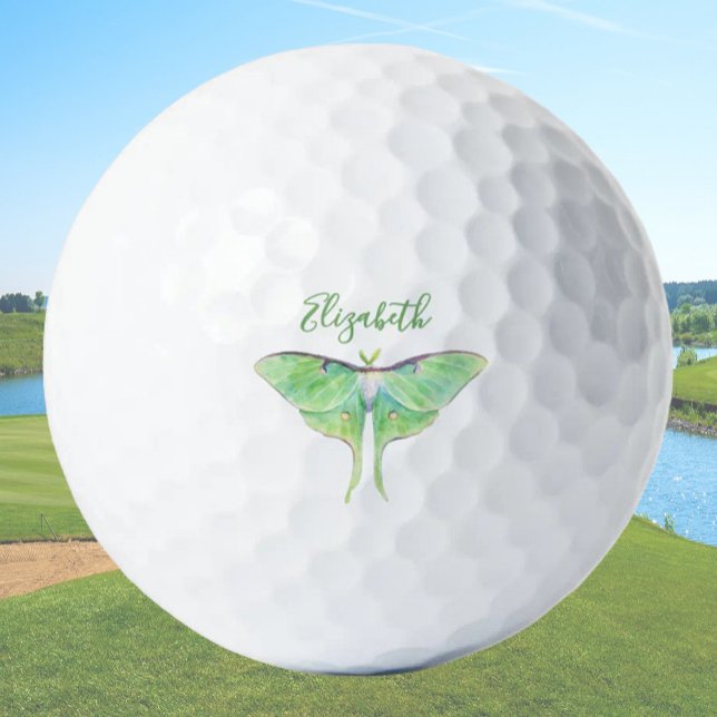 Elegant Green Luna Moth Personalisiert Ladys Golfball (Von Creator hochgeladen)