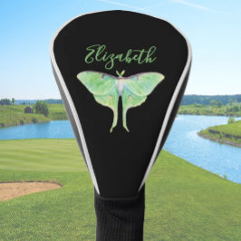 Elegant Green Luna Moth Personalisierte Ladys Blac Golf Headcover
