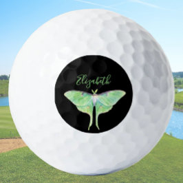 Elegant Green Luna Moth Personalisierte Ladys Blac Golfball