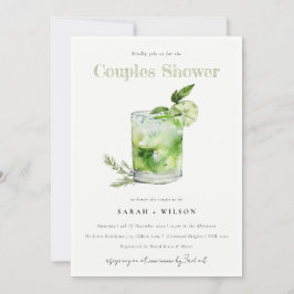 Elegant Green Margarita Cocktail Paare Dusche Einladung