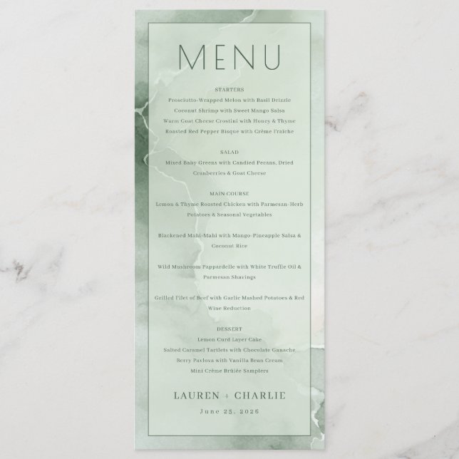 Elegant Green Menu Template (Devant)
