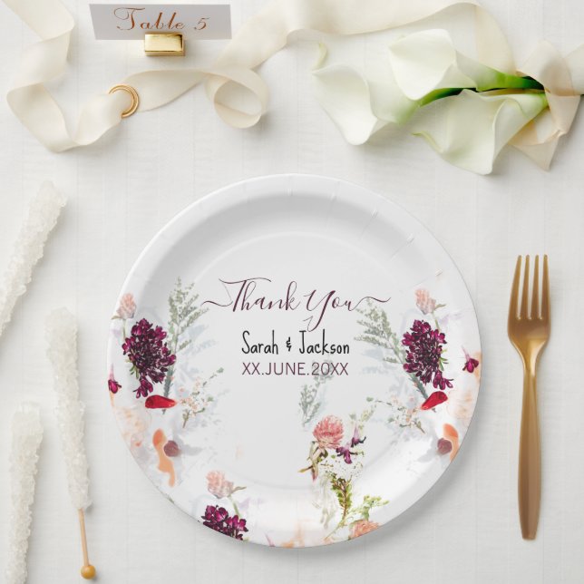 ELEGANT GREEN, ORANGE, RED & WINE BABY DUSCHE PAPPTELLER (Hochzeit)