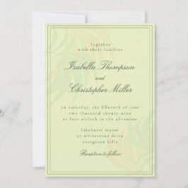 Elegant Green Palm Wedding Invitation Einladung